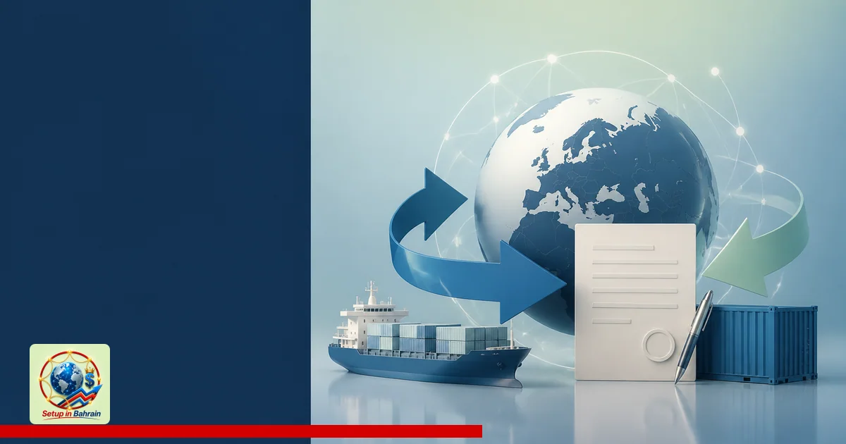Editorial cover concept: a left navy information panel on a pale green-to-blue gradient background with a right-side abstract