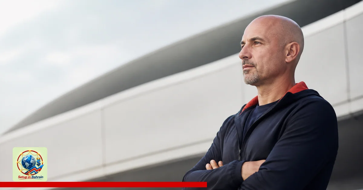 Editorial visual representing one concrete editorial subject illustrating Bahrain names Sanchez as coach ahead of Asia Cup