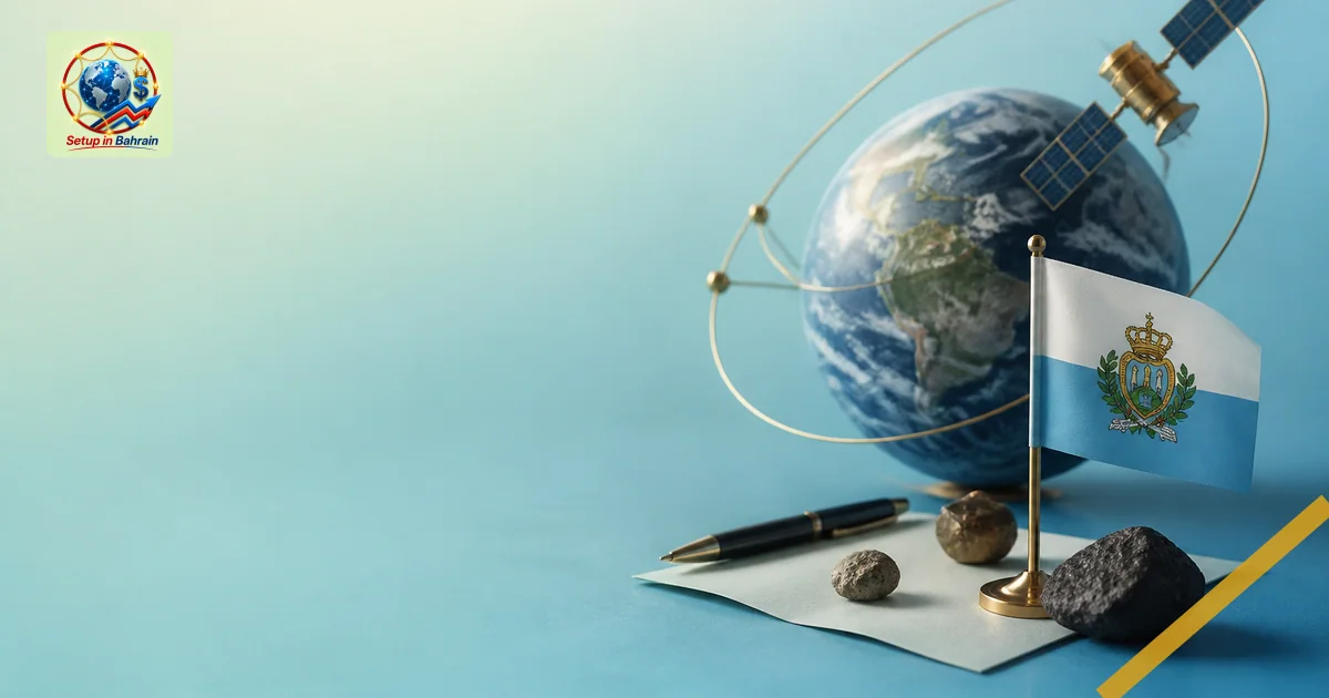 Editorial visual representing one concrete editorial subject illustrating San Marino signs Artemis Accords to join new space 