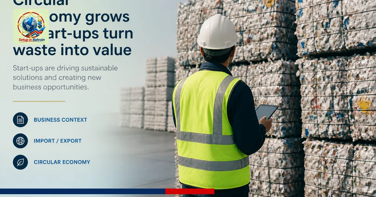 Editorial visual representing one concrete editorial subject illustrating Circular economy grows as start-ups turn waste into