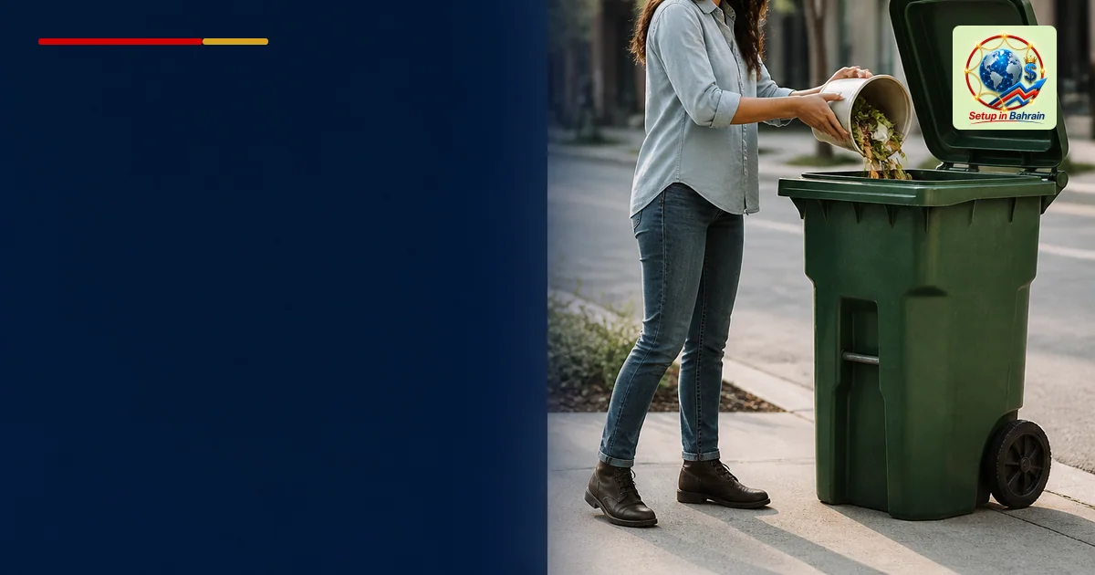 A single resident places organic waste into a green curbside compost cart on a quiet Denver street, with neighboring carts in
