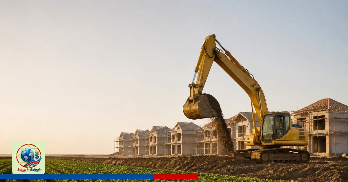 Editorial visual representing one concrete editorial subject illustrating Council defends 770-home plan on farmland