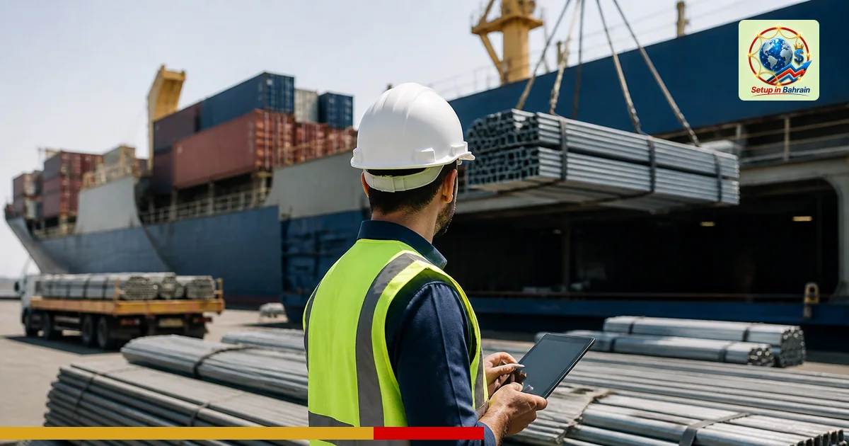 Editorial visual representing unbranded cargo shipping operations illustrating UK steel trade measure from July 2026: what ch