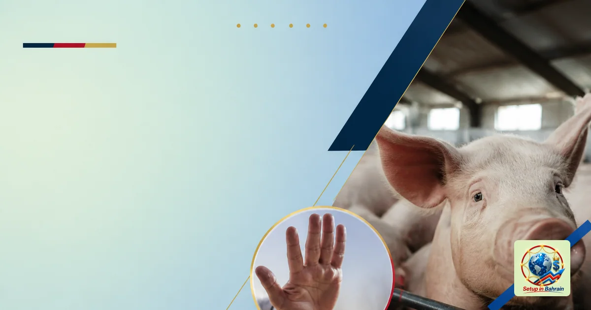 Editorial visual representing one concrete editorial subject illustrating Denmark imposes 12-month pause on new pig farm perm