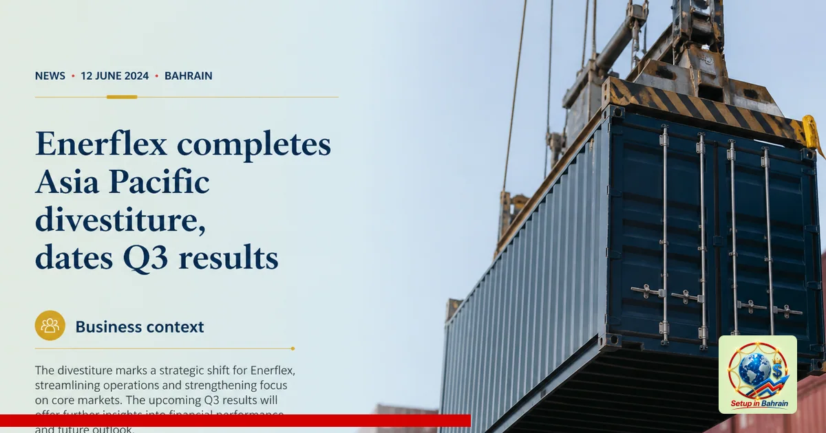 Editorial visual representing one concrete editorial subject illustrating Enerflex completes Asia Pacific divestiture, dates 