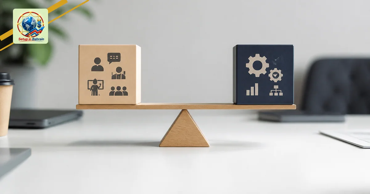 Editorial visual representing two balanced, clearly differentiated choices illustrating ERP choice: why organisations move be