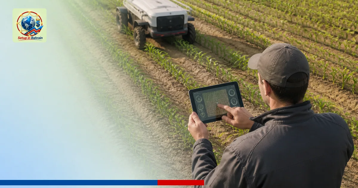 Editorial visual representing one concrete editorial subject illustrating Farm tech uptake grows despite cost barriers, Tesco