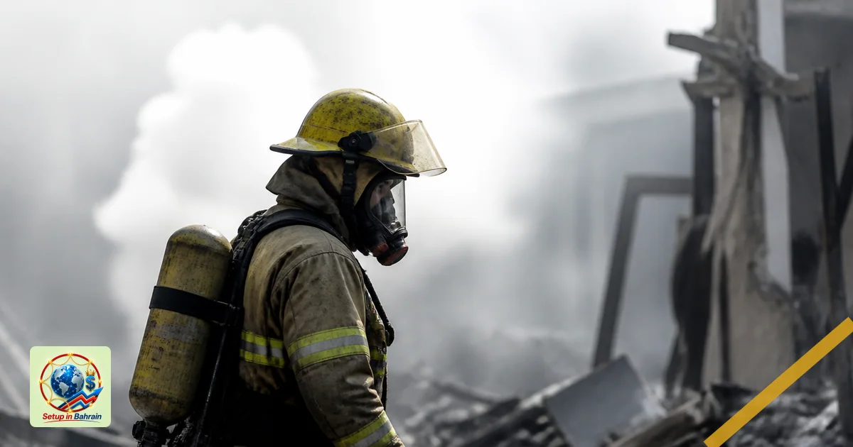 Editorial visual representing one concrete editorial subject illustrating Firefighters hailed after rescue amid chemical fume