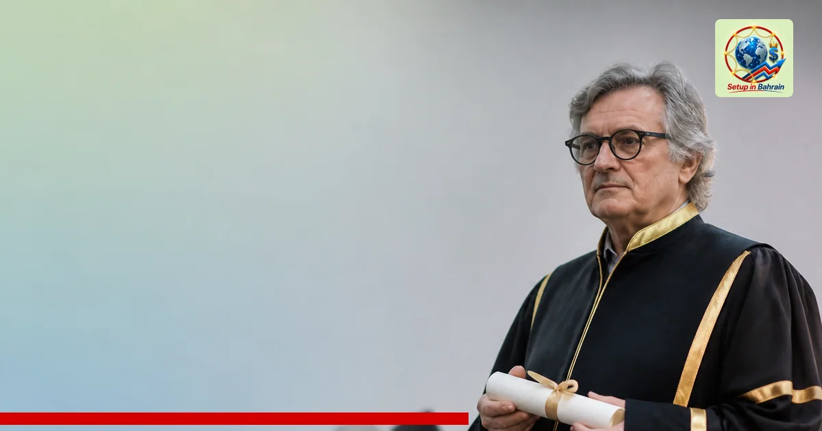 Editorial visual representing one concrete editorial subject illustrating Gian Carlo Minardi awarded an honorary degree in Ge