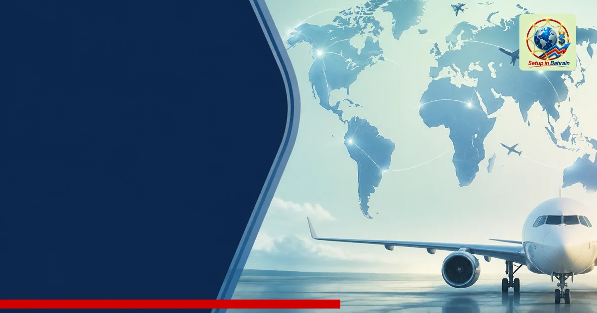 Editorial cover scene with a pale green-to-blue background, a navy information panel on the left, and a right-side abstract m