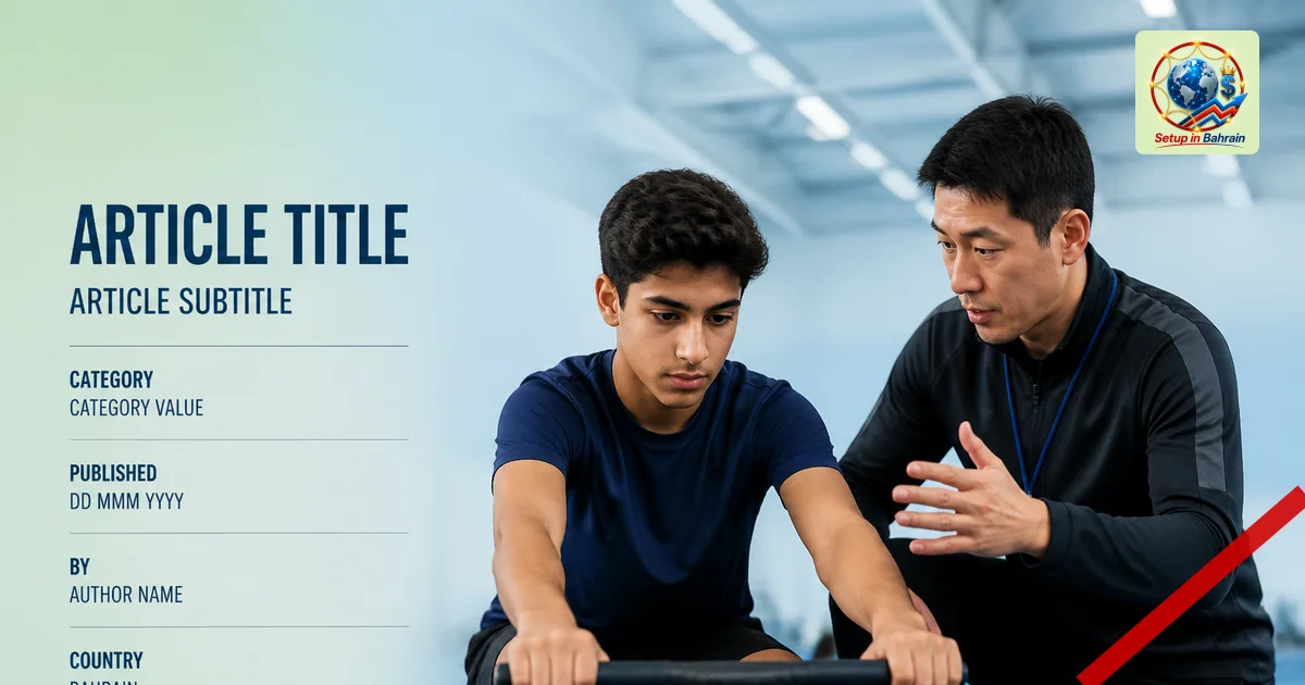 A Kuwaiti youth athlete receives coaching from a Japanese mentor inside a modern indoor training facility, with a navy-panel 