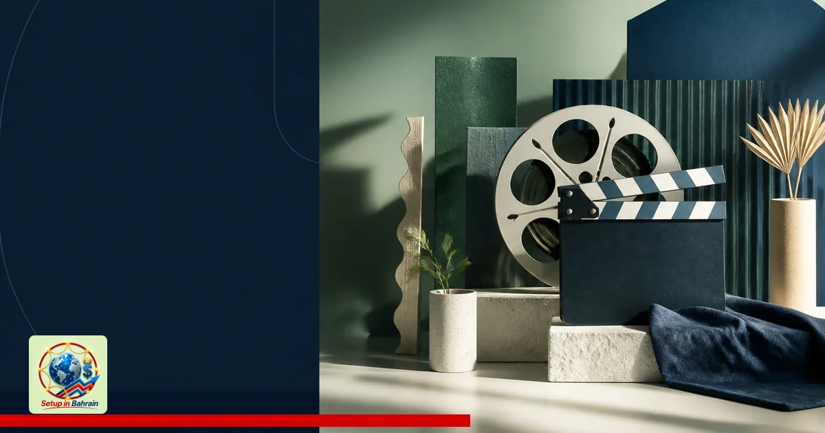 A premium editorial cover concept with a navy left information panel on a pale green-to-blue gradient backdrop, and an abstra