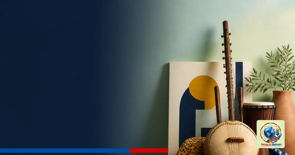 An editorial cover concept with a pale green-to-blue gradient background. A bold navy text panel on the left provides space f