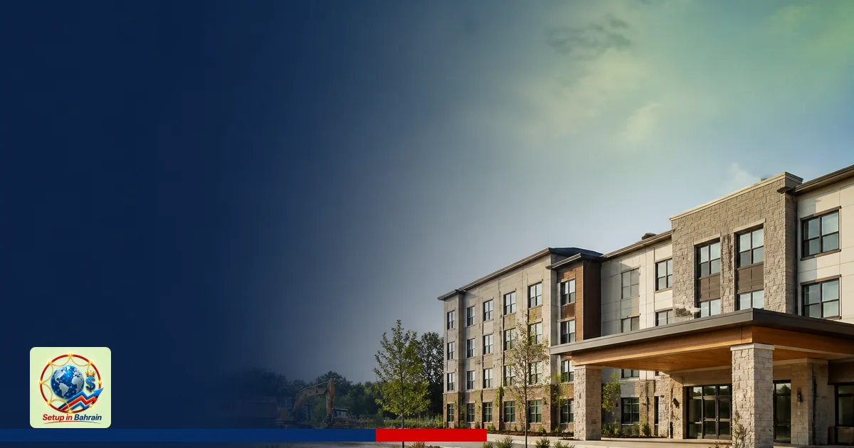 Exterior view of a modern 192-bed long-term care facility in Milton with light construction activity nearby, set in a calm su
