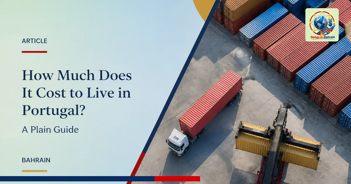 Editorial visual representing unbranded cargo shipping operations illustrating How Much Does It Cost to Live in Portugal? A P