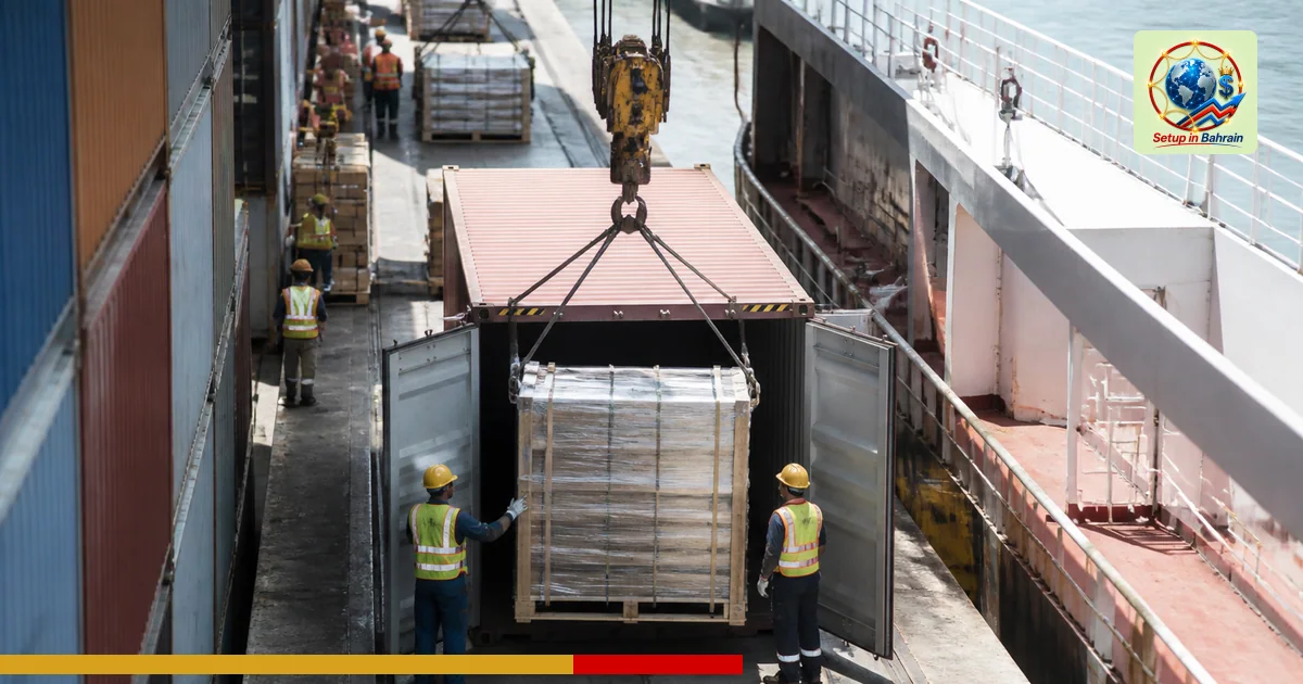 Editorial visual representing unbranded cargo shipping operations illustrating Richie Sadlier and Mr Motivator tied to Kavana