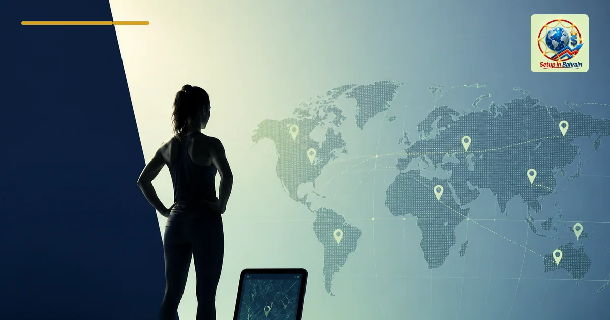 Single runner silhouette beside a stylized global map with location pins, suggesting RUN X Club Finder connectivity; left sid