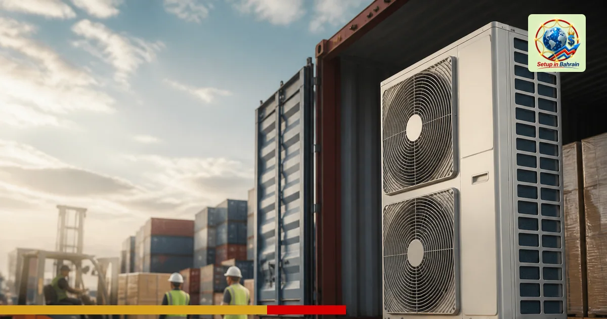 Editorial visual representing one concrete editorial subject illustrating Samsung to target apartment heat pumps, expand glob