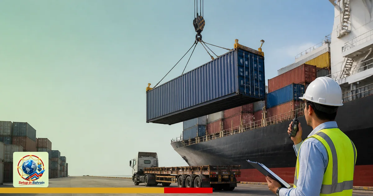 Editorial visual representing unbranded cargo shipping operations illustrating Sportradar sells Atrium Sports to Teamwork Inn
