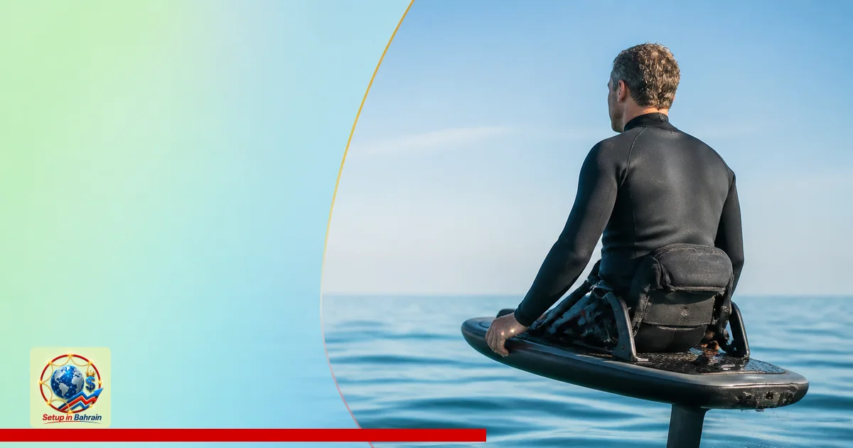 Editorial visual representing one concrete editorial subject illustrating Paraplegic man surfed Okanagan Lake on hydrofoil bo