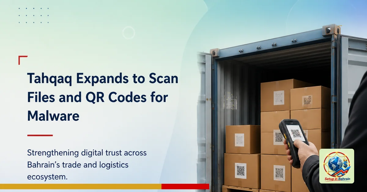Editorial visual representing one concrete editorial subject illustrating Tahqaq expands to scan files and QR codes for malwa