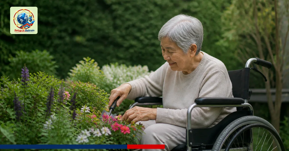 Editorial visual representing one concrete editorial subject illustrating Tending to gardens and the elderly: what it means f
