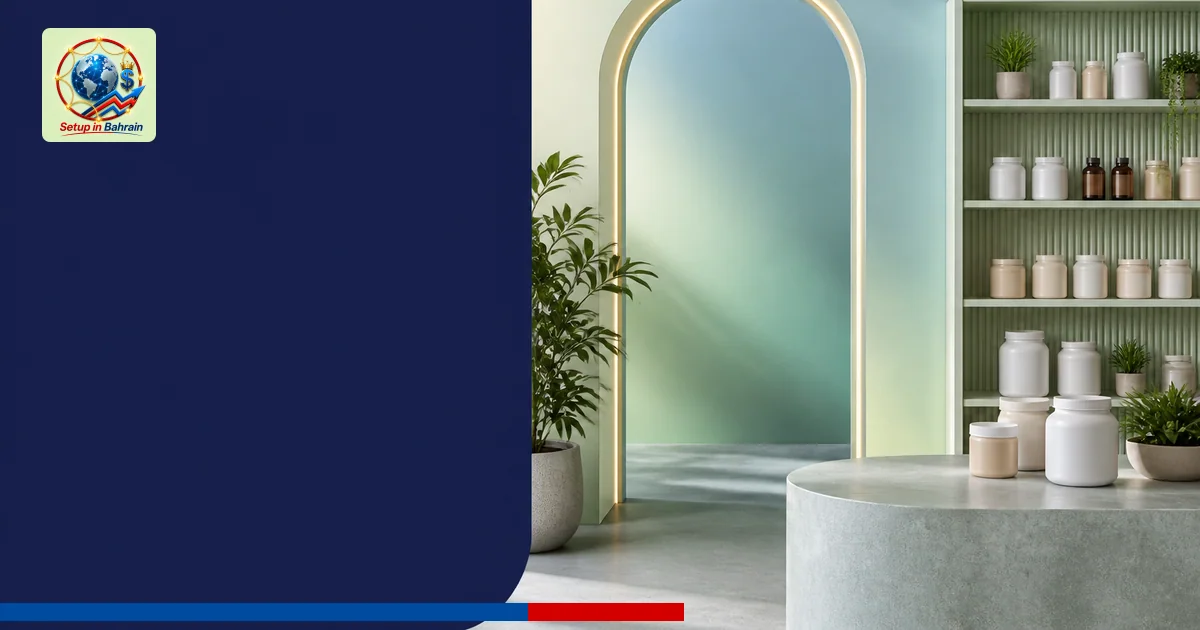 A clean editorial scene with a left navy information panel on a pale green-to-blue gradient backdrop. On the right, an abstra