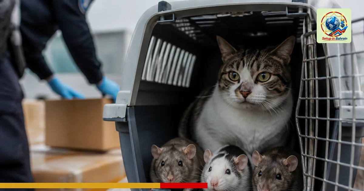Editorial visual representing one concrete editorial subject illustrating Cat and 3 rats rescued after warrant leads to care