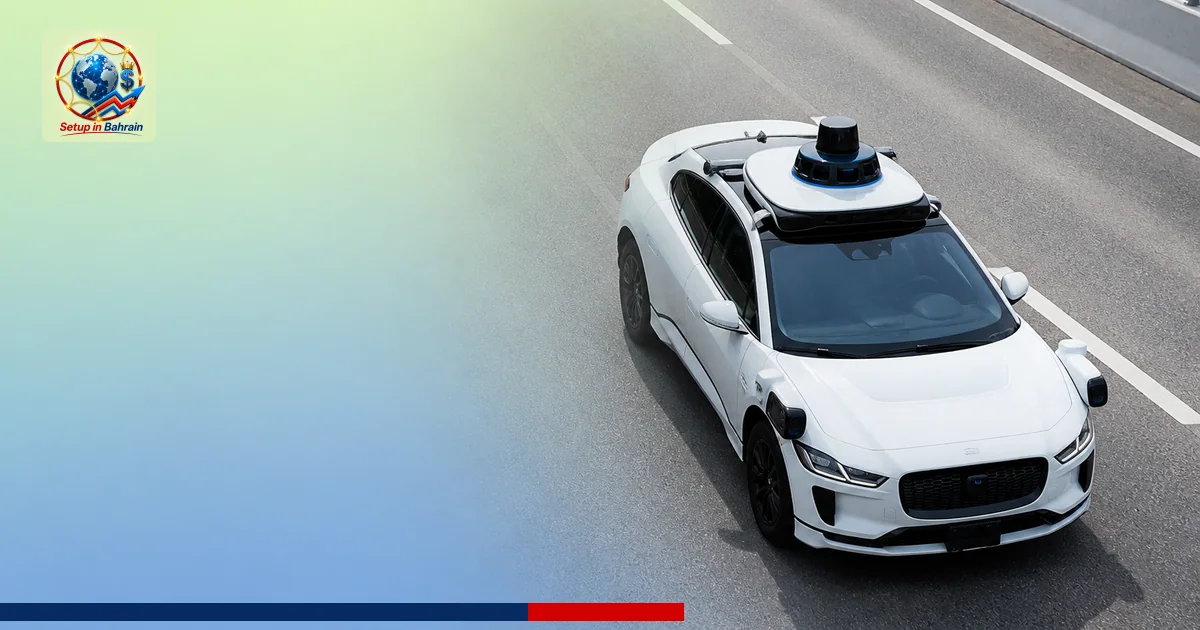 Editorial visual representing one concrete editorial subject illustrating Waymo expanding to Singapore with public rides plan