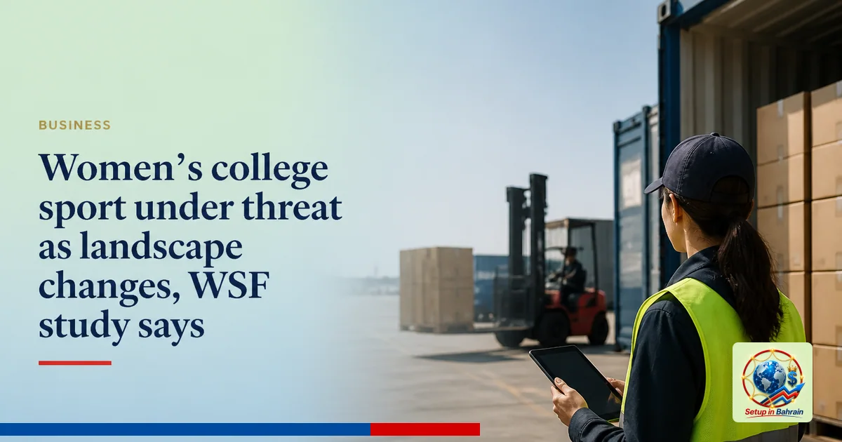 Editorial visual representing unbranded cargo shipping operations illustrating Women’s college sport under threat as landscap