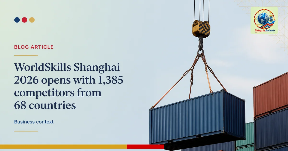 Editorial visual representing one concrete editorial subject illustrating WorldSkills Shanghai 2026 opens with 1,385 competit