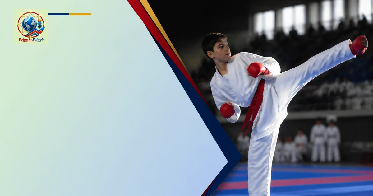 Editorial visual representing athletic activity in a credible sport environment illustrating Young Azerbaijani karate team wi