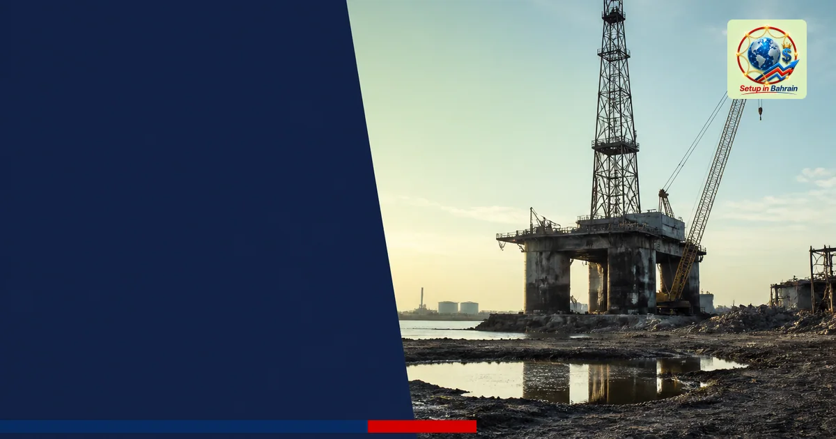 A premium editorial-style scene for a UK energy decommissioning article: a distant industrial site silhouette on the right wi