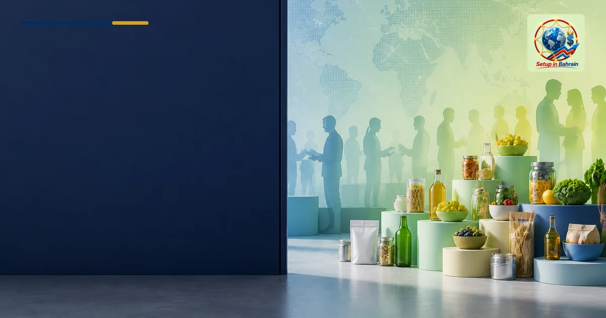Editorial cover scene with a clean left information panel area in navy tones and a right-side abstract montage suggesting glo