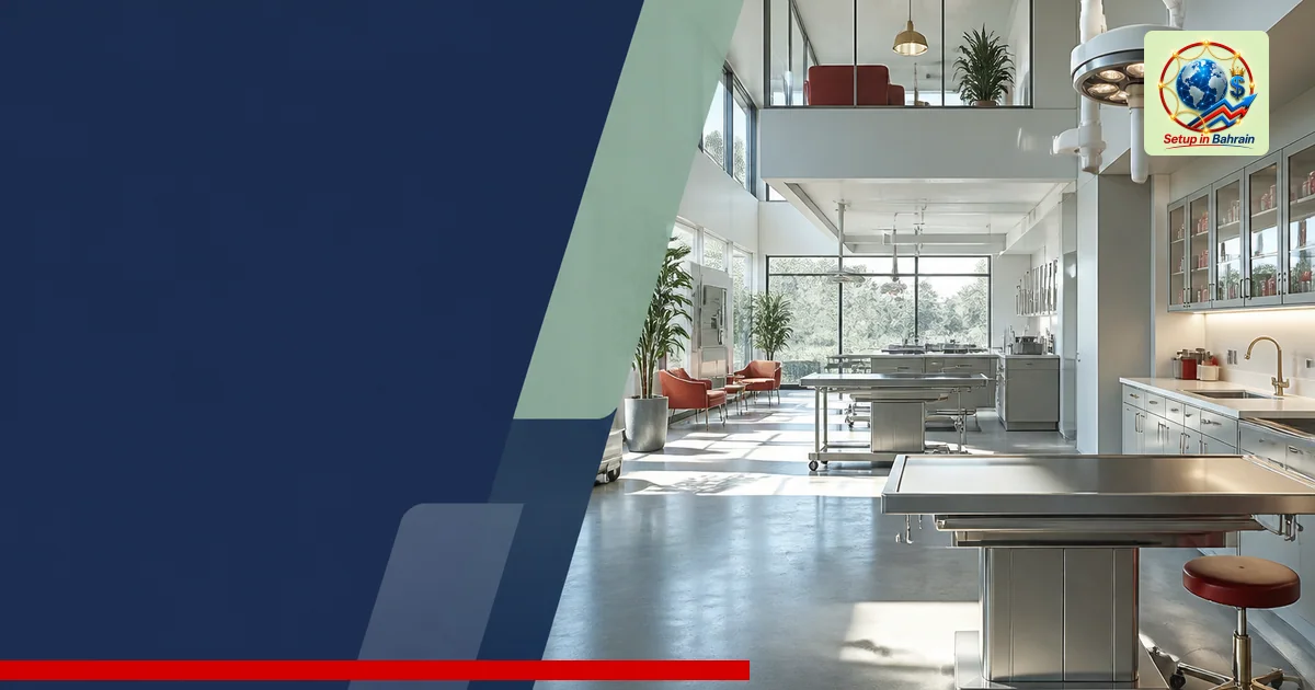 Editorial scene of a university campus veterinary facility concept on Terceira with a modern building silhouette, abstract cl