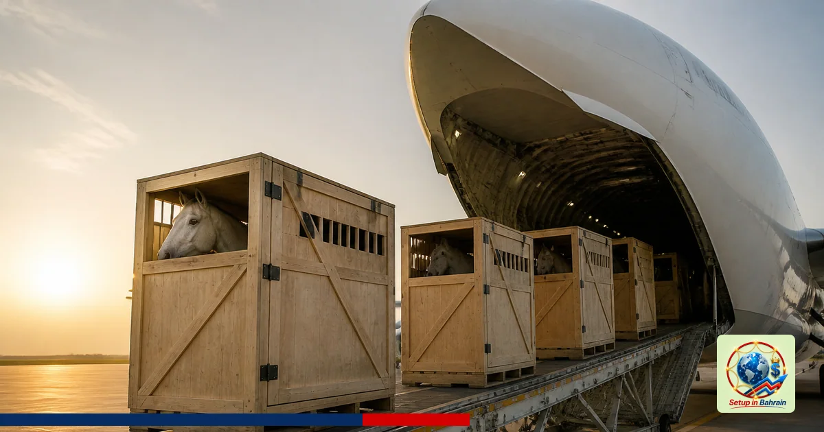 Editorial visual representing unbranded cargo shipping operations illustrating Racing NSW and Equestrian Australia to Support