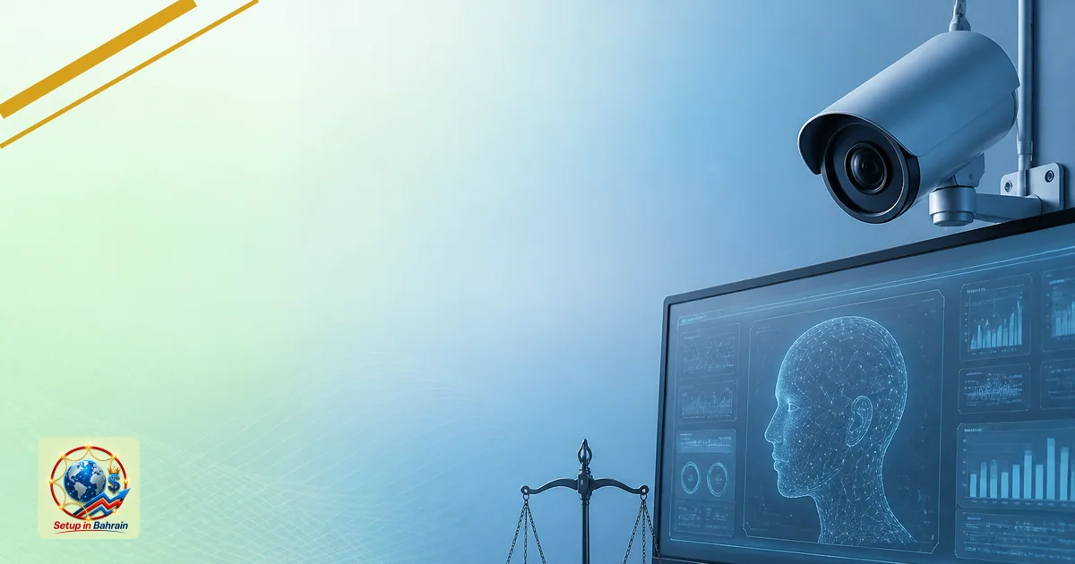 Editorial visual representing clear technical system or tool illustrating California updates on AI, surveillance and complian