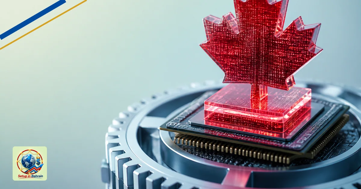 Editorial visual representing clear technical system or tool illustrating Canadian AI procurement prioritized as public secto
