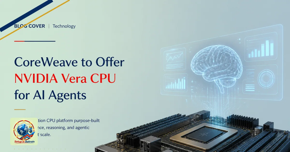Editorial visual representing clear technical system or tool illustrating CoreWeave to Offer NVIDIA Vera CPU for AI Agents