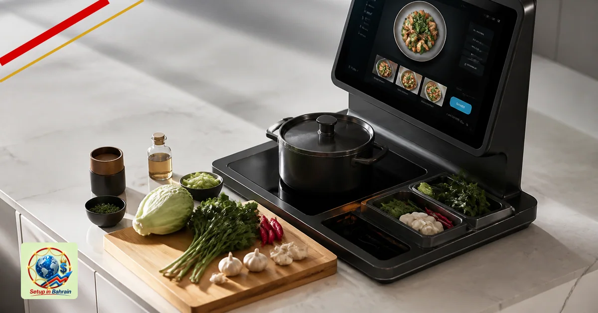 Editorial visual representing clear technical system or tool illustrating Hisense launches AI-powered social kitchen companio