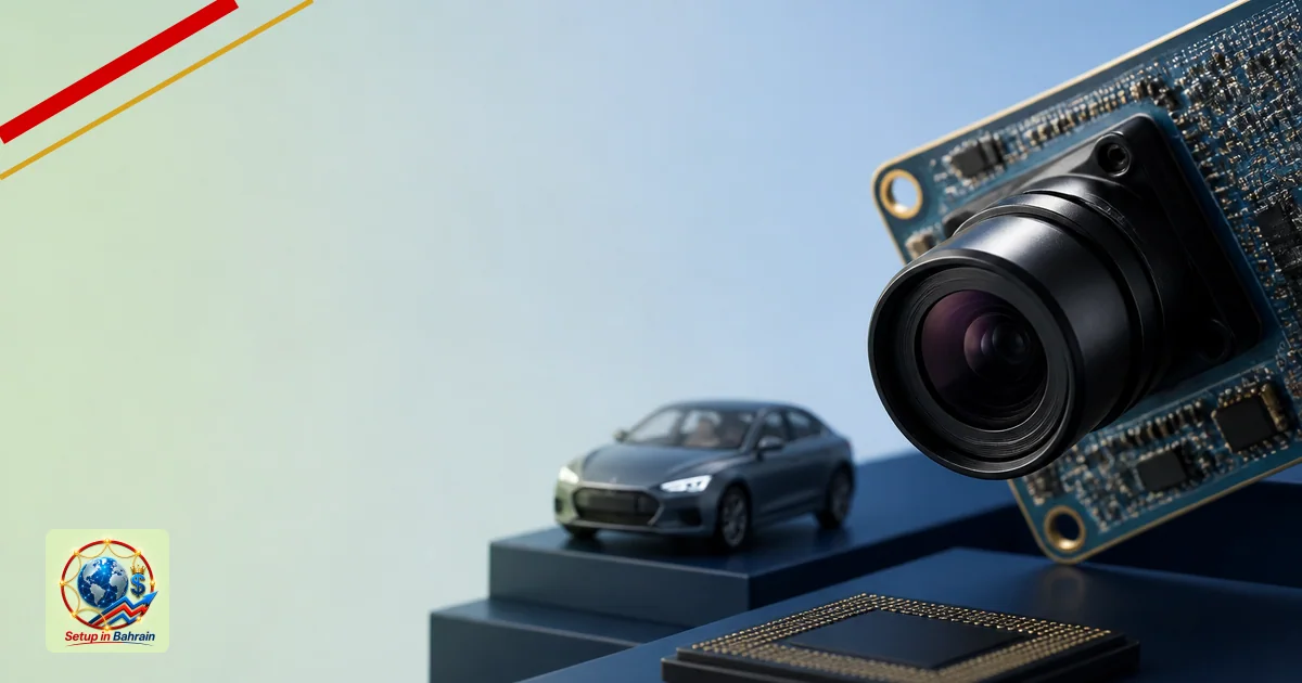 Editorial visual representing clear technical system or tool illustrating India lag in AI chips: could cameras and cars open