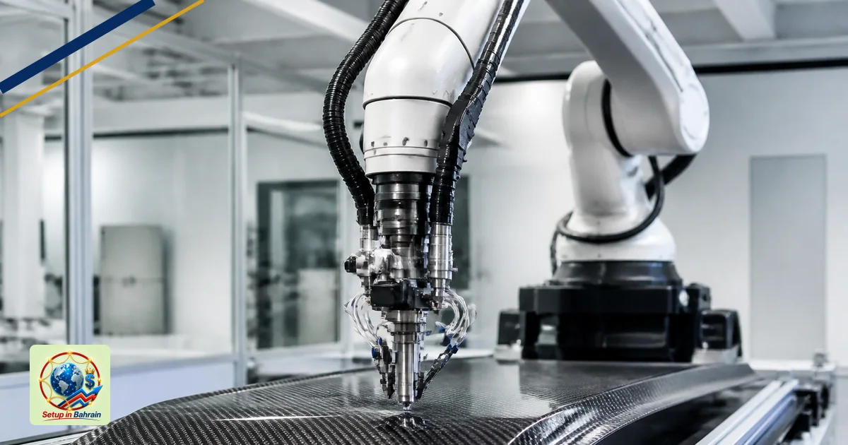 Editorial visual representing clear technical system or tool illustrating Robo.ai subsidiary aims 10 million m² of composites