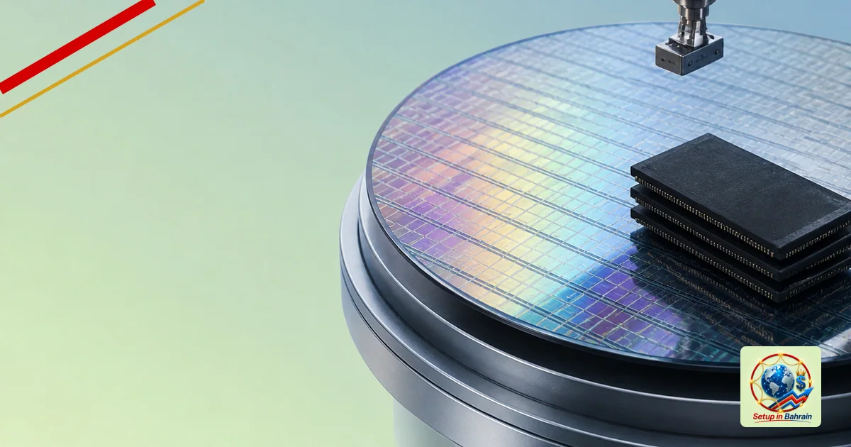 Editorial visual representing clear technical system or tool illustrating Samsung projects $80B quarterly profit as AI chip d