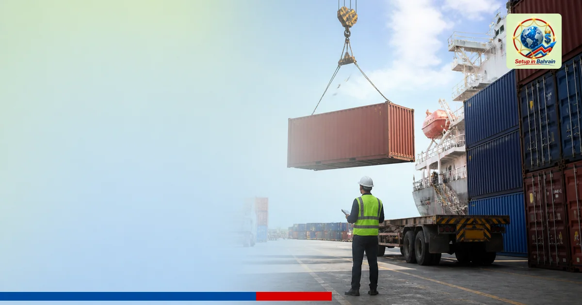 Editorial visual representing unbranded cargo shipping operations illustrating Bahrain and Jordan sign cooperation on transpo