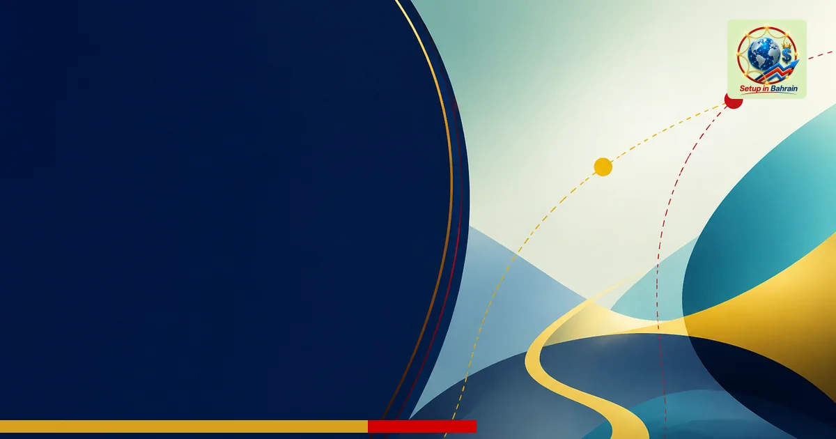 A minimal, abstract editorial cover showing interconnected curved shapes in navy, red, and gold on a pale green-to-blue backd