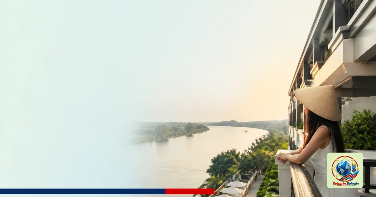 Editorial visual representing one concrete editorial subject illustrating Hotel Royal Hoi An named Vietnam's leading riverfro