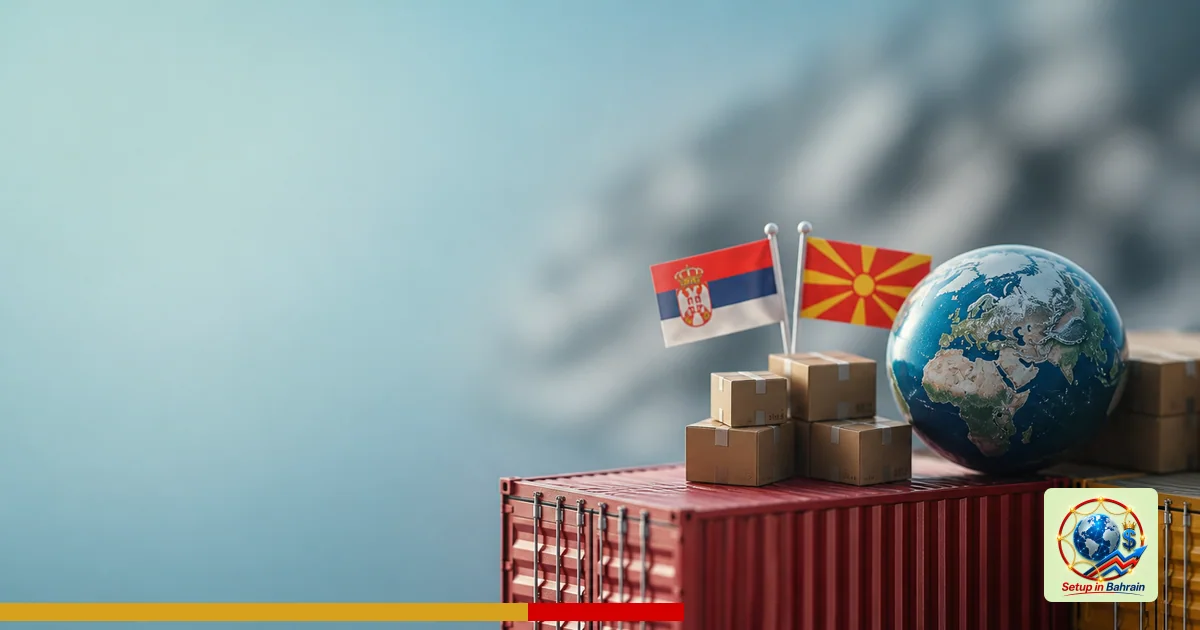 Editorial visual representing one concrete editorial subject illustrating Serbia-North Macedonia deepen tourism and business 